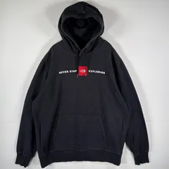 古着 ザ・ノースフェイス THE NORTH FACE パーカー フーディー マフポケット ワンポイント刺繍ロゴ  XL  ブラック メンズ