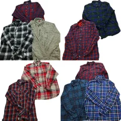 古着卸 まとめ売り ブランドMIX ネルシャツ 長袖シャツ 10枚セット (メンズ 2XL ) チャップス トミーヒルフィガー 中古 古着 NB8004