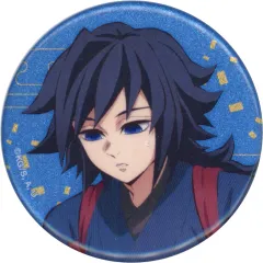 【中古】バッジ・ビンズ 冨岡義勇(フェイス) 「鬼滅の刃 in 東武動物公園 描き下ろし 動物稽古ver. トレーディンググリッター缶バッジ」