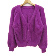 ロペピクニック カーディガン トップス 長袖 Vネック モヘヤ レディース 38サイズ パープル ROPE PICNIC 【中古】