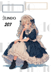 コラージュ素材　人物ステッカー　女の子　A6サイズ　5枚入り　シール　ノーカット　207