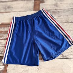 ヴィンテージ　adidas ショートパンツ 青 トリコロールライン　日本製