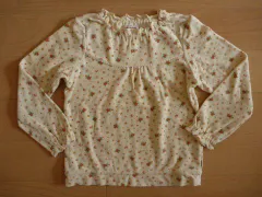 ミキハウス 子供服 mikihouse 長袖 Ｔシャツ ティーシャツ トップス カットソー プルオーバー 白 秋 冬 クリーム リベティ 120cm ★3 キッズ 【中古】 ユーズド 女の子 女児 ガールズ ブランド USED リサイクル 古着