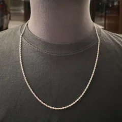 50cm ステンレス ロープチェーンネックレス ステンレス製 錆びない デザインチェーン 螺旋 ツイスト スクリュー ねじれ スパイラル トレンド 流行 キラキラ メンズ レディース ストリート カジュアル おしゃれ 50センチ Tシャツに合う