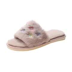 ☆ ピンク ☆ 38-39(23.5cm-24cm) ☆ スリッパ もこもこ pmyslimoko14 もこもこ スリッパ ルームシューズ ルームスリッパ 秋 冬用 前開きスリッパ ルームサンダル 室内履き オープントゥ ボア フェイクファー