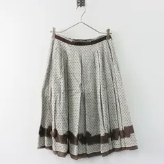 【値下げ】フォクシー ブティック FOXEY BOUTIQUE ドットジャガードタックスカート 38/ブラウン アイボリー ロング フレア【2400013864367】のサムネイル