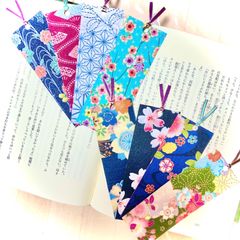 #1555 手作り布製しおり 綺麗な和柄8枚セット 花柄