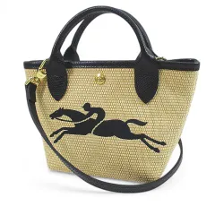 ロンシャン LONGCHAMP LE PANIER PLIAGE BASKET BAG カゴバッグ トートバッグ ハンド ショルダー 2WAYバッグ バイカラー ベージュ