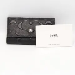 新品同様 コーチ シグネチャー柄 ブラックカラー 5連 キーケース メンズ/レディース KRK 2000000 NSK