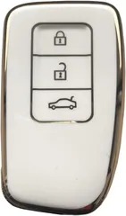 【在庫処分】[Kinotaka] レクサス専用 3ボタン スマート キーケース TPU製 キーカバー GS IS NX RC RC-F RX LX F-SPORTなど適応 保護ケース (ホワイト)