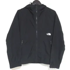 美品 THE NORTH FACE ザノースフェイス コンパクトジャケット ジップアップ フーディージャケット NPW72230 Lサイズ ブラック レディース 古着 中古 USED
