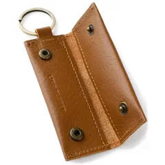 【新品】 [LINO PLANET] キーホルダー メンズ 小銭入れ 革 本革 レザー コインケース コインホルダー 小さい財布 ミニマリスト (3.ライトブラウン) 1