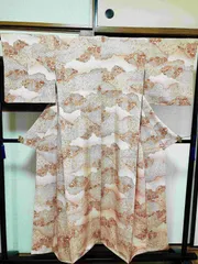 着物 小紋 正絹 / 花柄 橘の柄 たちばな / 身丈約145cm 裄丈62cm 袖幅43.5cm 後幅28.5cm 前幅22.5cm TCS着物 W12