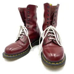 Dr.matens ドクターマーチン　10ホール　ブーツ　ハイカット　チェリーレッド　レースアップ　ガラスレザー　26.5cm