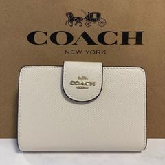 新品　COACH 長財布　コーチ　二つ折り財布　レディース メンズ ホワイト 白