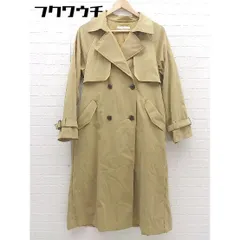 ■ ◎ Every very nice claup ウエストベルト付き 長袖 トレンチコート サイズF キャメル レディース  【中古】 【1002801823993】
