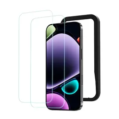 NIMASO ガラスフィルム iPhone 16 Pro Max用 強化ガラス 保護フィルム ガイド枠付き 指紋防止 高透過率 衝撃吸収 2枚セット アイフォン16プロマックス（6.9インチ）対応 DSP24I1529 1