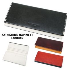 KATHARINE HAMNETT Men's Long Wallet, London Color Tailored 2, Genuine Leather, Holds 12 Card Slots, Leather Wallet, Men's Long Wallet, Brand Name, 490-58706