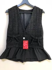 訳アリ　コ　&LOVE（アンドラブ）　コーデ鮮度アップなツイードフリルジレ　ブラック　M