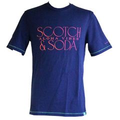 SCOTCH&SODA （スコッチ＆ソーダ）半袖Tシャツ ネイビー 紺（ALOHA　VIBES）綿100%　292-54409-78