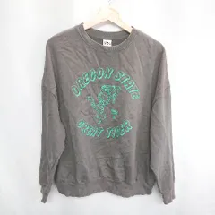 ◇ RODEO CROWNS ロデオクラウンズ ロゴ トラプリント 長袖 トレーナー サイズF ブラウン グリーン レディース E  【1407180057876】