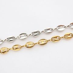 サージカルステンレス 316L 金アレ対応 5mmマリンチェーン アクセサリーチェーン ハンドメイド アクセサリー パーツ 切り売り 30cm