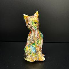 【美品】Murano glass ムラーノガラス　ムラーノ　 ねこ　猫　置物　フィギュリン　ベネチアングラス