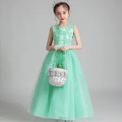 キラキラ　ロング　キッズ　子供ドレス　発表会　お誕生日ドレス　子どもドレス　発表会　ジュニアドレス