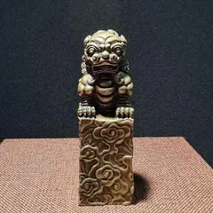 専用 古銅獅子印材 120g 印面、高さ約4㎝ 東Y7-0903⭐︎2F 専用 古銅
