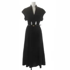 マメクロゴウチ Mame Kurogouchi 22SS Flared Hole Dress with Leather 