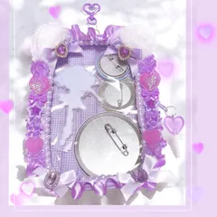 推し活アクスタポーチ໒꒱· ﾟねこ耳♡グリッターグミ♡グレープキャンディー〔No.7〕