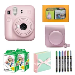 【ギフト チェキB】富士フィルム チェキ インスタントカメラ　instax mini12【ブロッサムピンク】カメラケース付きギフトBOXセット