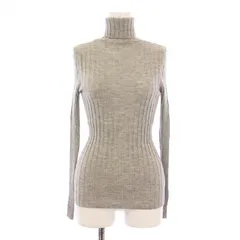 ブルネロクチネリ BRUNELLO CUCINELLI リブニット 長袖 タートルネック 薄手 ストレッチ カシミヤ シルク混 XS グレー /BB ■GY41