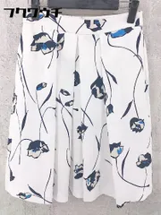 ◇ zara basic ザラ ベーシック 花柄 膝下丈 プリーツ スカート サイズEUR XS USA XS MEX 24 ホワイト レディース 【中古】 【1002800491209】
