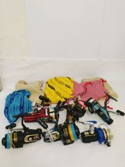 動作未確認 スピニングリール 6個セット RYOBI Daiwa olympic GX-200 GX-350 CARBOWIN2000 VX700 ST－800RD PEARL AUTO 4000P 布ケース、糸付 リール 川 海