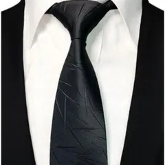 ネクタイ　結婚式　発表会　七五三　礼服ネクタイ　ビジネス　パーティー　イベント　ダンスパーティー　成人式　卒業式　卒園式　入学式　入社式　父の日　ランダムライン柄　ブラック色　黒色　メンズネクタイ　ワイシャツ スーツ 格安 小物