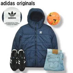 【定番】 アディダス オリジナルス adidas originals フーデット パデット キルティング ジャケット 中綿 ジャンパー ウィンドブレーカー XS ネイビー メンズ