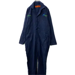 RED KAP 長袖つなぎ W42 ネイビー レッドキャップ 企業ロゴ ワークウェア オールインワン 作業着 古着卸 アメリカ仕入 a708-5630