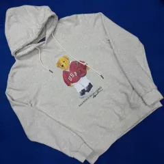 POLO RALPH LAUREN(ポロラルフローレン) ライト グレー ポロベア フード付きTシャツ