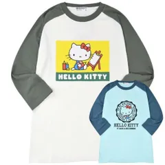 ハローキティ Tシャツ 長袖 ロンT 七分袖 サンリオ キャラクターズ プリント ラグラン メンズ レディース hk1243-24-A