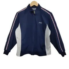 asics Lサイズ　ジャージ/トップス　ロゴ刺　ネイビー/ライトブルー