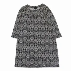 TALBOTS タルボット 花柄 ワンピース ドレス 長袖 ストレッチ ブラック 大きいサイズ XXL レディース 【中古】