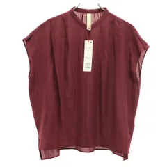 未使用 Q キュー 韓国製 フレンチスリーブ シアー レーヨン スキッパー シャツ 2 ボルドー系 メンズ 古着