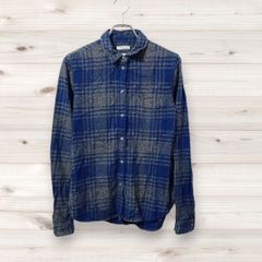 D0247 アメリカンイーグルアウトフィッターズ AMERICAN EAGLE OUTFITTERS 長袖シャツ (SS XS) 青 チェック 総柄 レギュラーカラー