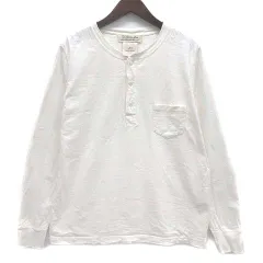 レミレリーフ REMI RELIEF ビームスプラス BEAMS PLUS 別注 ロングスリーブ ヘンリーネック ポケット Tシャツ カットソー 長袖 オフホワイト 白 Mのサムネイル