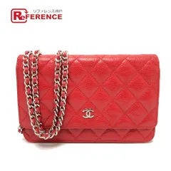 CHANEL シャネル ショルダーバッグ CC ココマーク クラシック AP0250 キャビアスキン レッド