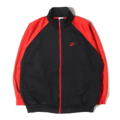 NIKE / vintage ナイキ ヴィンテージ ジャケット サイズ:詳細参照(XL位) / 90s 2トーン ジップ ジャージ トラックジャケット / ブラック レッド 黒赤 / アウター ブルゾン 上着【メンズ】【中古】
