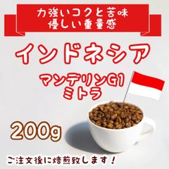 【自家焙煎コーヒー豆】インドネシア　マンデリンG1 ミトラ　200g