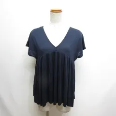 トラッゾドンナ Torrazzo Donna フレンチスリーブ プリーツ カットソー 紺 ネイビーのサムネイル
