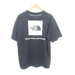 ザノースフェイス THE NORTH FACE 美品 バックスクエアロゴ Tシャツ トップス NT32350 XLサイズ 紺 ネイビー